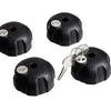 Thule Knob with Lock achter gemonteerde fietsendrager knopslot 4 stuks zwart
